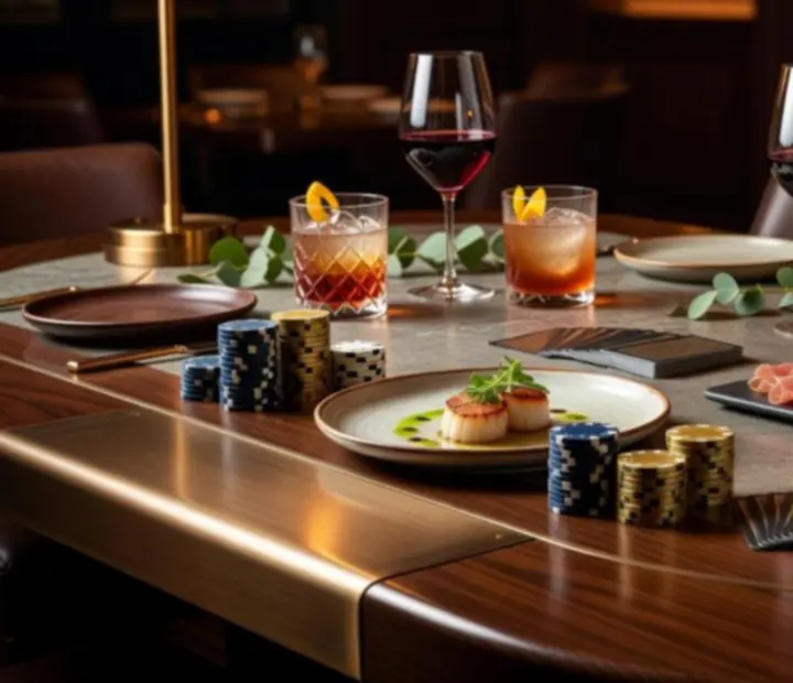 Seasonal Australian dishes and cocktails served beside poker tables at TheGoldenFfold